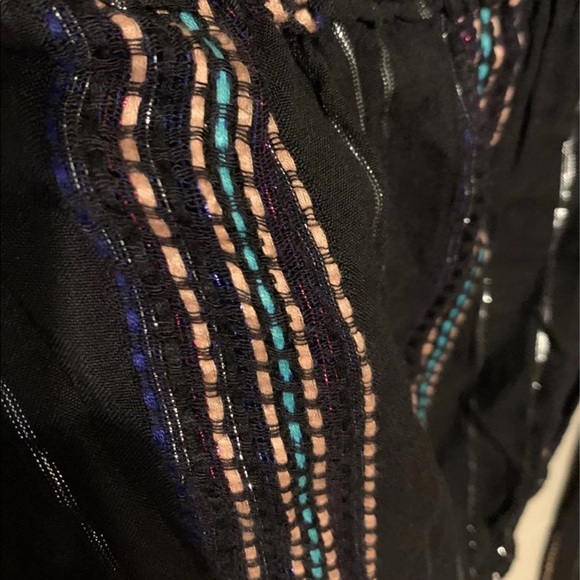 $$$$$$OLD M Elan Black Multicolor Viscose Striped High Waist Wide Leg Pants Tank - Picture 6 of 13